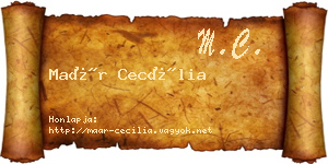 Maár Cecília névjegykártya