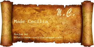 Maár Cecília névjegykártya